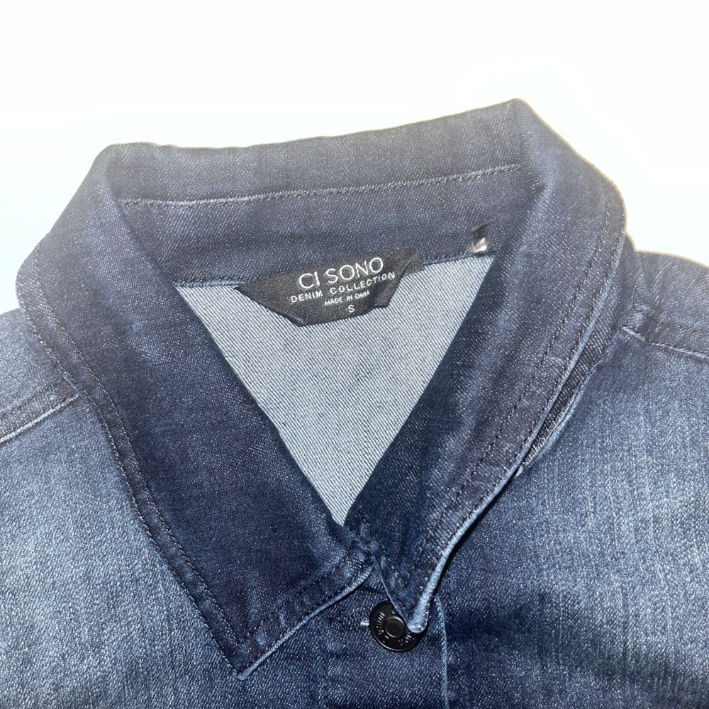 CI SONO Denim Collection Dark Denim Jean Jacket Size Small S